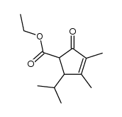 2-isopropyl-3,4-dimethyl-5-oxo-cyclopent-3-enecarboxylic acid ethyl ester Structure