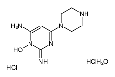 3-hydroxy-2-imino-6-piperazin-1-ylpyrimidin-4-amine,hydrate,dihydrochloride Structure