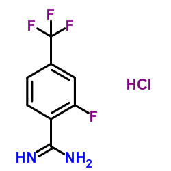 2-Fluoro-4-(trifluoromethyl)benzenecarboximidamide hydrochloride (1:1) Structure