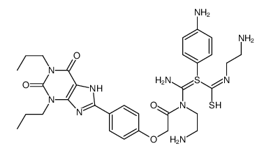 1,3-dipropyl-8-(2-aminoethylaminothiocarbonyl-(4-aminophenyl)(aminothiocarbonyl-(2-aminoethylaminocarbonyl-(4-methoxy(phenyl)))))xanthine结构式
