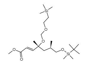 (4R,6R,2E)-methyl 7-(dimethyl-t-butylsiloxy)-4,6-dimethyl-4-(2-trimethylsilylethoxymethoxy)hept-2-enoate结构式