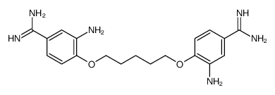 3-amino-4-[5-(2-amino-4-carbamimidoyl-phenoxy)pentoxy]benzenecarboximi damide Structure