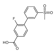 3-fluoro-4-(3-methylsulfonylphenyl)benzoic acid结构式