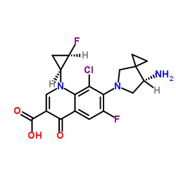 7-[(7S)-7-氨基-5-氮杂螺[2.4]庚烷-5-基]-8-氯-6-氟-1-[(1S,2R)-2-氟环丙基]-1,4-二氢-4-氧代-3-喹啉甲酸图片