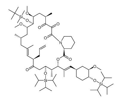14-((tert-butyldimethylsilyl)oxy)-24,32-bis((triisopropylsilyl)oxy)-FK506结构式