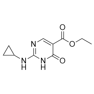 2-(环丙基氨基)-6-氧代-1,6-二氢嘧啶-5-羧酸乙酯结构式
