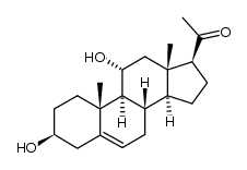 3β,11α-dihydroxy-5-pregnen-20-one结构式