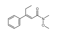 (E)-N-methoxy-N-methyl-3-phenylpent-2-enamidee结构式