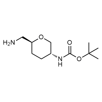 ((3R,6S)-6-(氨基甲基)四氢-2H-吡喃-3-基)氨基甲酸叔丁酯结构式