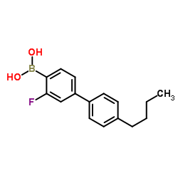 (4'-Butyl-3-fluoro-[1,1'-biphenyl]-4-yl)boronic acid Structure