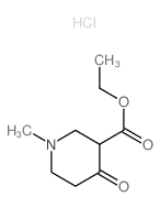 3-Piperidinecarboxylicacid, 1-methyl-4-oxo-, ethyl ester, hydrochloride (1:1) Structure