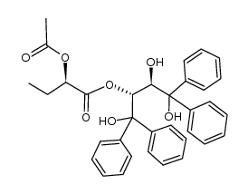 (R)-(2R,3R)-1,3,4-trihydroxy-1,1,4,4-tetraphenylbutan-2-yl 2-acetoxybutanoate结构式