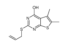 5,6-dimethyl-2-prop-2-enylsulfanyl-3H-thieno[2,3-d]pyrimidin-4-one结构式