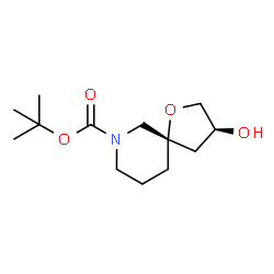 Racemis-(3S,5S)-叔-丁基 3-羟基-1-氧杂-7-氮杂螺[4.5]癸烷-7-甲酸基酯结构式