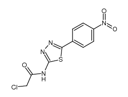 2-chloro-N-[5-(4-nitrophenyl)-[1,3,4]-thiadiazol-2-yl]-acetamide结构式