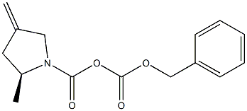 甲基(S)-4-亚甲基-1-(苄氧基羰基)吡咯烷甲酸叔丁酯结构式