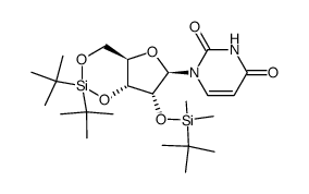 2'-O-(tert-butyldimethylsilyl)-3',5'-O-(di-tert-butylsilanediyl)uridine Structure