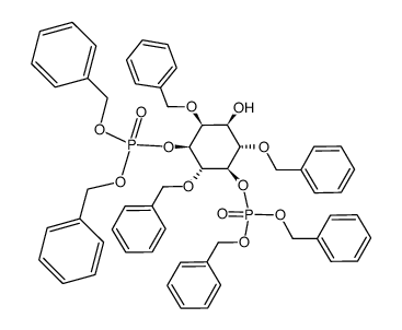 D-myo-Inositol, 2,4,6-tris-O-(phenylmethyl)-, 3,5-bisbis(phenylmethyl) phosphate结构式