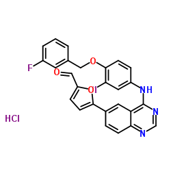 5-(4-((3-氯-4-((3-氟苄基)氧基)苯基)氨基)喹唑啉-6-基)呋喃-2-甲醛盐酸盐结构式