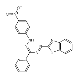 5-(2-苯并噻唑基)-1-(4-硝基苯基)-3-苯基甲臜结构式