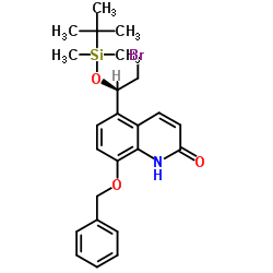 8-苄氧基-5-[(R)-2-溴-1-[(叔丁基二甲基硅烷基)氧基]乙基]-1H-喹啉-2-酮结构式