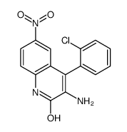 3-氨基-4-(2-氯苯基)-6-硝基喹啉-2(1H)-酮结构式
