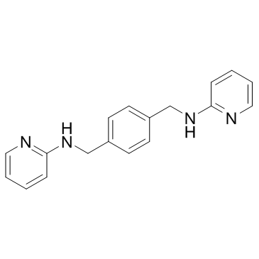N,N'-二-2-吡啶基-1,4-苯二甲胺结构式