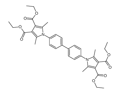 四乙基1,1'-(1,1'-联苯-4,4'-二基)双(2,5-二甲基-1H-吡咯-3,4-二羧酸酯)结构式