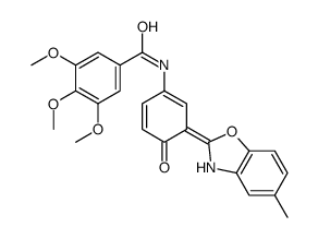 3,4,5-trimethoxy-N-[(3E)-3-(5-methyl-3H-1,3-benzoxazol-2-ylidene)-4-oxocyclohexa-1,5-dien-1-yl]benzamide Structure