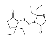 3-[(2,2-diethyl-4-oxo-1,3-thiazolidin-3-yl)disulfanyl]-2,2-diethyl-1,3-thiazolidin-4-one结构式