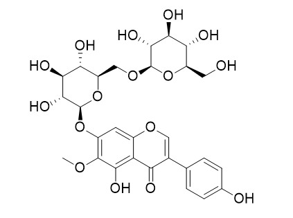 鸢尾黄素 7-O-beta-龙胆双糖苷结构式