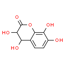 2H-1-Benzopyran-2-one, 3,4-dihydro-3,4,7,8-tetrahydroxy- (9CI) Structure