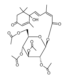 Abscisic acid-β-D-glucosyl ester tetraacetate Structure
