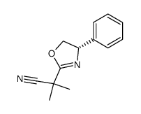 2-methyl-2-[(4S)-4-phenyl-4,5-dihydro-1,3-oxazol-2-yl]propanenitrile结构式