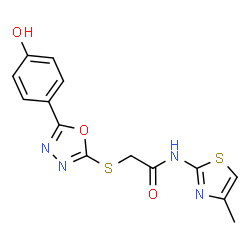 2-{[5-(4-Hydroxyphenyl)-1,3,4-oxadiazol-2-yl]sulfanyl}-N-(4-methyl-1,3-thiazol-2-yl)acetamide Structure