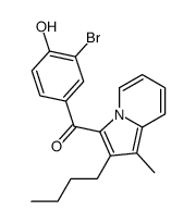 (3-bromo-4-hydroxyphenyl)-(2-butyl-1-methylindolizin-3-yl)methanone Structure