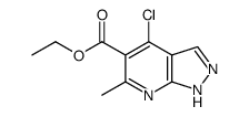 4-Chloro-6-methyl-1H-pyrazolo[3,4-b]pyridine-5-carboxylic acid ethyl ester Structure