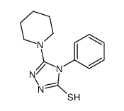 4-苯基-5-哌啶-1-基-4H-1,2,4-三唑-3-硫醇结构式