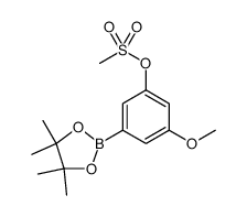 Phenol, 3-methoxy-5-(4,4,5,5-tetramethyl-1,3,2-dioxaborolan-2-yl)-, 1-methanesulfonate Structure