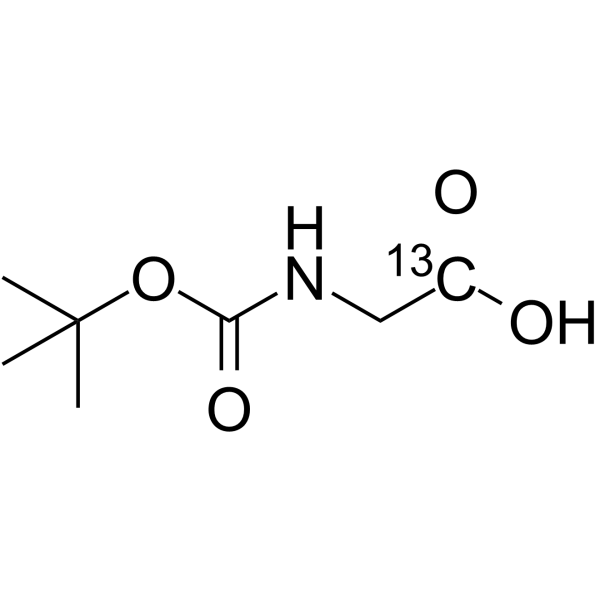 N-(叔丁氧基羰基)甘氨酸-1-13C结构式