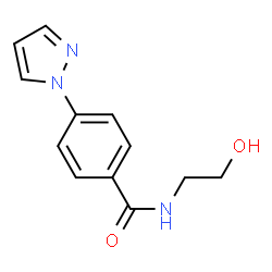 N-(2-hydroxyethyl)-4-(1H-pyrazol-1-yl)benzenecarboxamide结构式