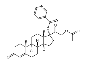 (8S,9R,10S,13S,14S,17R)-17-(2-acetoxyacetyl)-9-chloro-10,13-dimethyl-3-oxo-2,3,6,7,8,9,10,11,12,13,14,15,16,17-tetradecahydro-1H-cyclopenta[a]phenanthren-17-yl nicotinate结构式