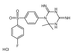 1-[4-(4-fluorophenyl)sulfonylphenyl]-6,6-dimethyl-1,3,5-triazine-2,4-diamine,hydrochloride结构式