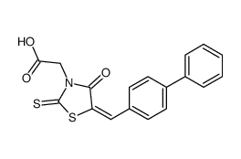 [(5E)-5-(4-Biphenylylmethylene)-4-oxo-2-thioxo-1,3-thiazolidin-3- yl]acetic acid结构式
