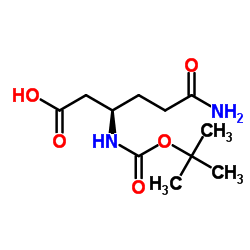 Boc-D-beta-homoglutamine structure