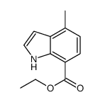 4-甲基-1H-吲哚-7-羧酸乙酯结构式