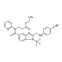 Deacetamidine Cyano Dabigatran-d3 Ethyl Ester Structure