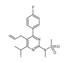 N-(5-allyl-4-(4-fluorophenyl)-6-isopropylpyrimidin-2-yl)-N-methylmethanesulfonamide结构式
