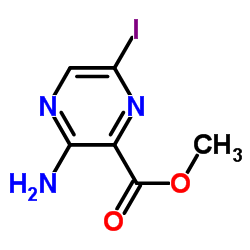 3-氨基-6-碘吡嗪-2-羧酸甲酯结构式
