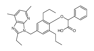 alpha-((1-((2-ethyl-5,7-dimethylimidazo(4,5-b)pyridin-3-yl)methyl)-3,5-dipropylphenyl-4-yl)oxy)phenylacetic acid结构式